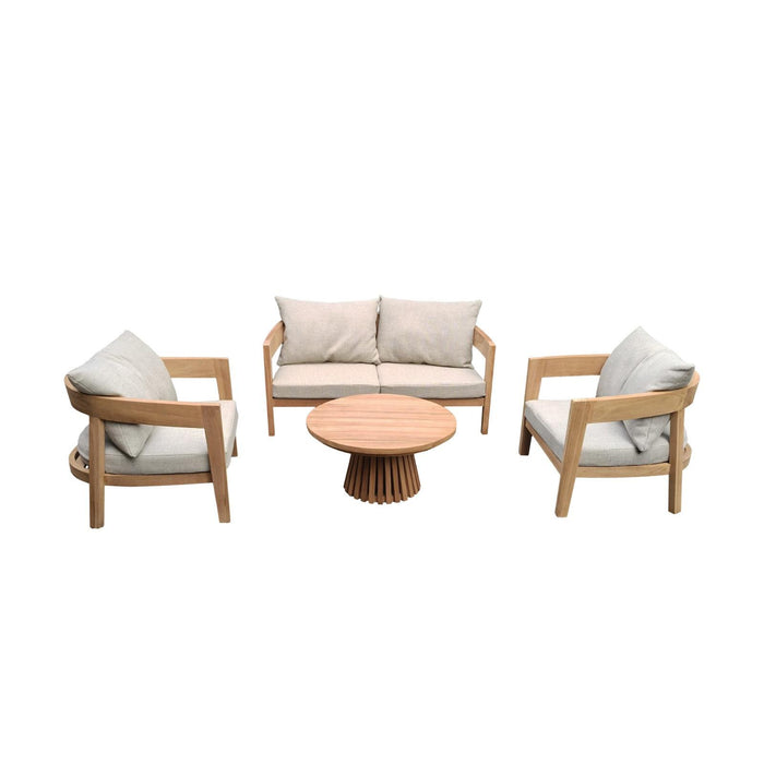 Tuinmeubel Bilbao Tuinset Teakhout Naturel hout 148x80 cm-Tuinmeubels-Livingfurn