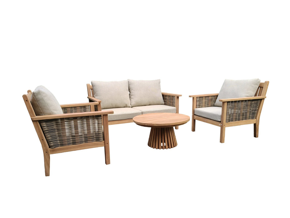Tuinmeubel Malaga Tuinset Teakhout Naturel hout 138x97 cm-Tuinmeubels-Livingfurn