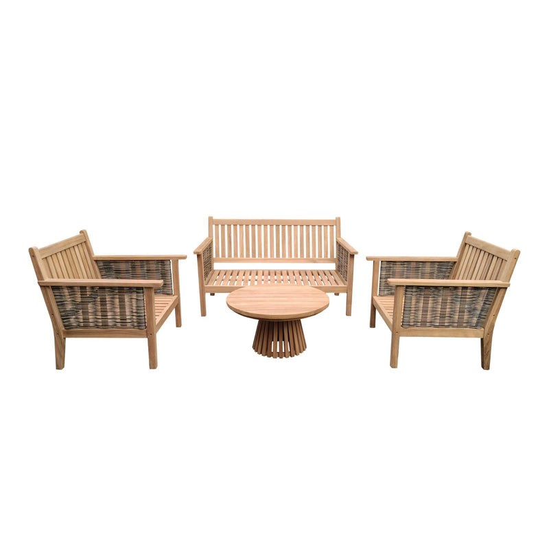 Tuinmeubel Malaga Tuinset Teakhout Naturel hout 138x97 cm-Tuinmeubels-Livingfurn