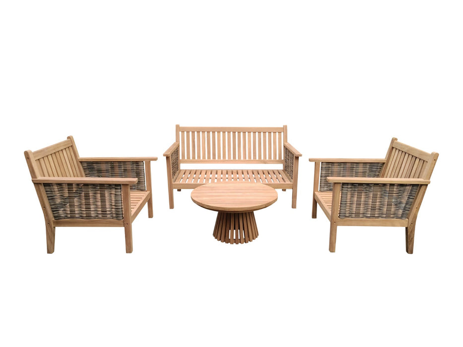 Tuinmeubel Malaga Tuinset Teakhout Naturel hout 138x97 cm-Tuinmeubels-Livingfurn