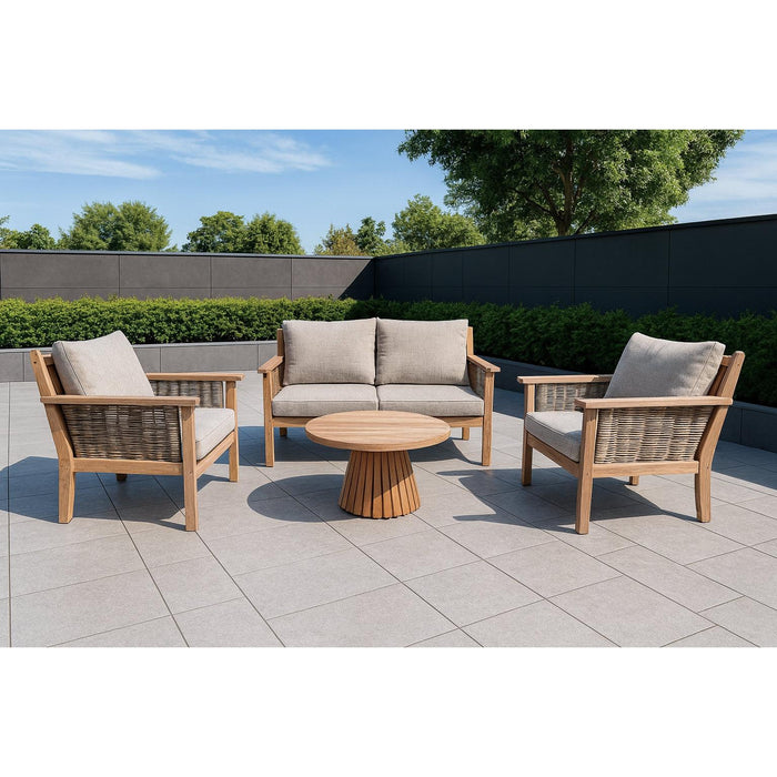 Tuinmeubel Malaga Tuinset Teakhout Naturel hout 138x97 cm-Tuinmeubels-Livingfurn