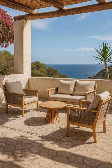 Tuinmeubel Malaga Tuinset Teakhout Naturel hout 138x97 cm-Tuinmeubels-Livingfurn