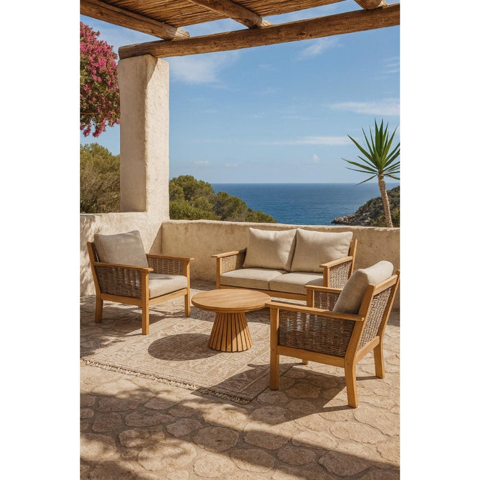 Tuinmeubel Malaga Tuinset Teakhout Naturel hout 138x97 cm-Tuinmeubels-Livingfurn