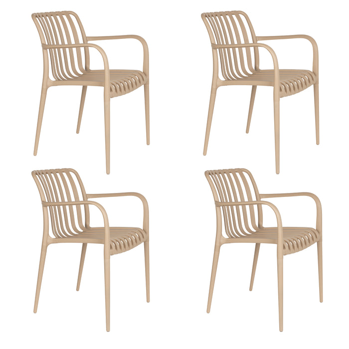 Tuinstoel Amae Polypropyleen Beige 57x53 cm-Eetkamerstoelen-Creating Home