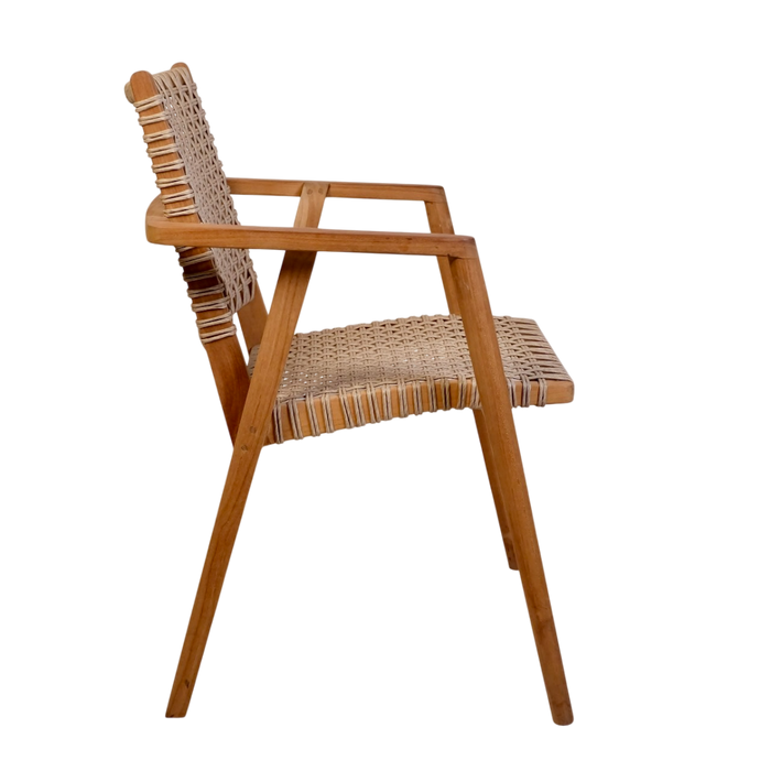 Tuinstoel Anya Teakhout Naturel hout 63x58 cm-Tuinstoelen-Livingfurn