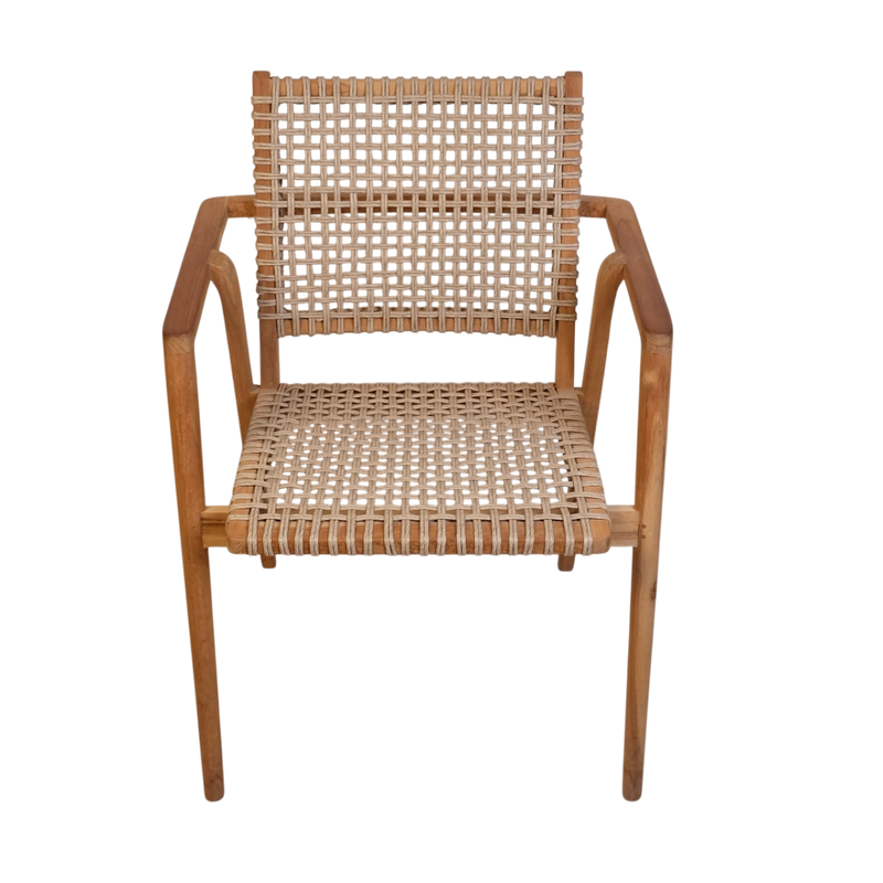 Tuinstoel Anya Teakhout Naturel hout 63x58 cm-Tuinstoelen-Livingfurn