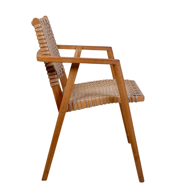 Tuinstoel Anya Teakhout Naturel hout 63x58 cm-Tuinstoelen-Livingfurn