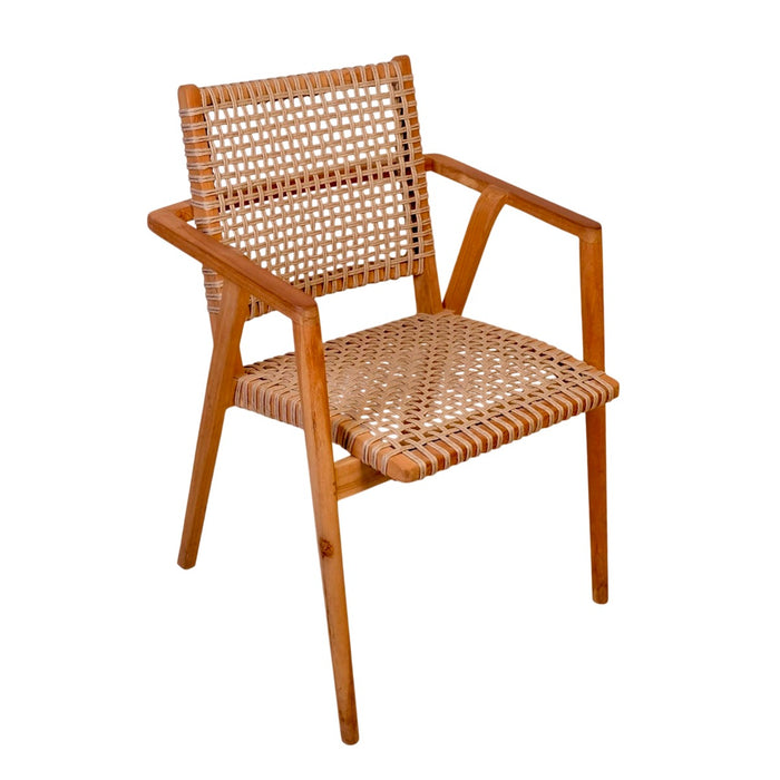 Tuinstoel Anya Teakhout Naturel hout 63x58 cm-Tuinstoelen-Livingfurn
