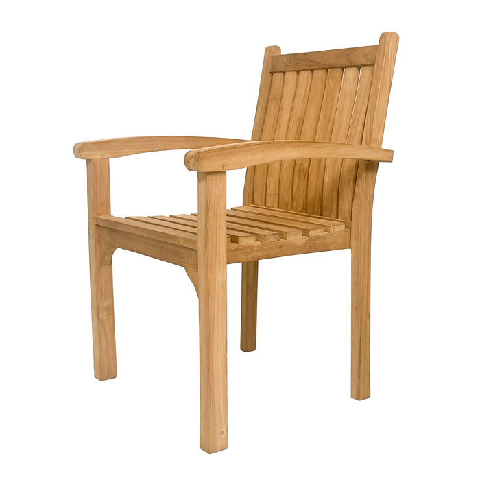 Tuinstoel Marco Teakhout Naturel hout 61x60 cm-Tuinstoelen-Livingfurn
