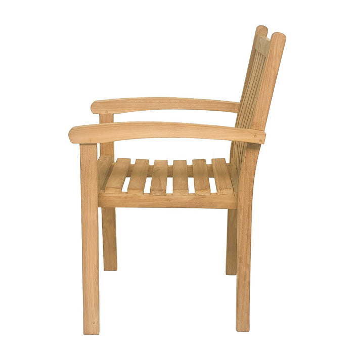 Tuinstoel Marco Teakhout Naturel hout 61x60 cm-Tuinstoelen-Livingfurn