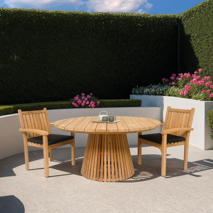 Tuinstoel Marco Teakhout Naturel hout 61x60 cm-Tuinstoelen-Livingfurn