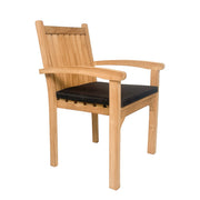 Tuinstoel Marco Teakhout Naturel hout 61x60 cm-Tuinstoelen-Livingfurn