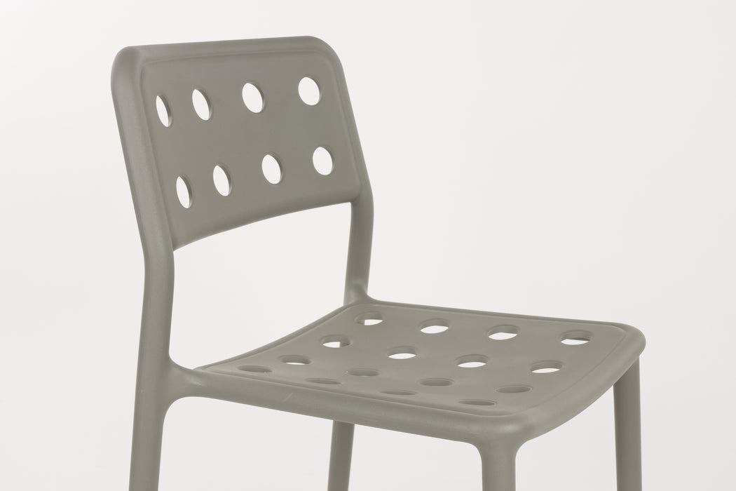 Tuinstoel Serra Polypropyleen Grijs 53x45.5 cm-Eetkamerstoelen-Creating Home