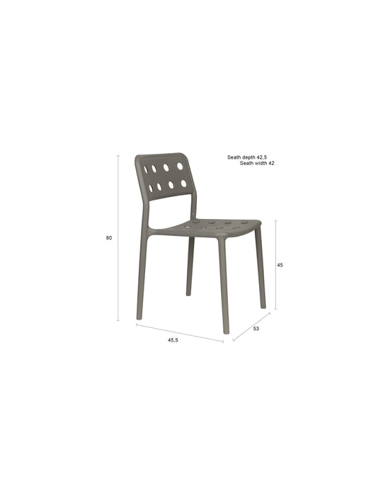 Tuinstoel Serra Polypropyleen Grijs 53x45.5 cm-Tuinstoelen-Creating Home