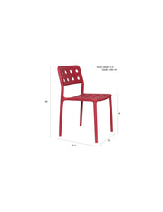 Tuinstoel Serra Polypropyleen Rood 53x45.5 cm-Eetkamerstoelen-Creating Home