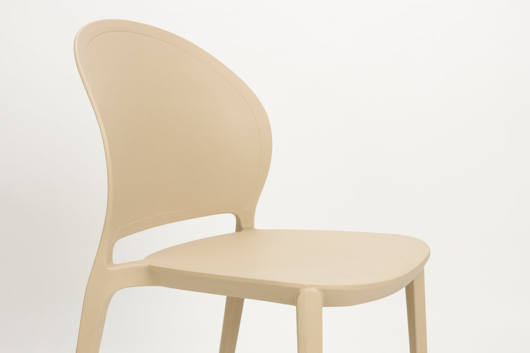 Tuinstoel Sjoerd Polypropyleen Beige 52x45 cm-Eetkamerstoelen-Creating Home