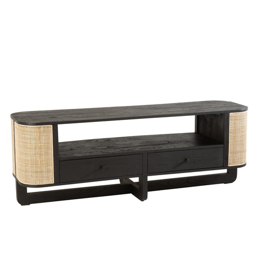 Tv Furniture Molly Exotic Wood/Rattan Black-TV-meubels-J-Line