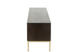 Tv Kast 2 deuren mangohout/ijzer bruin/goud-TV-meubels-J-Line