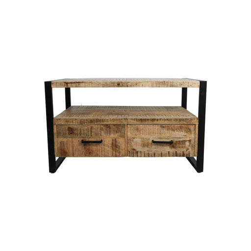 Tv Meubel Havana 2 La-100x45x60-Naturel/Zwart-Mango/Metaal-TV-meubels-HSM Collection