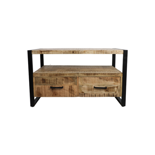 Tv Meubel Havana 2 La-100x45x60-Naturel/Zwart-Mango/Metaal-TV-meubels-HSM Collection