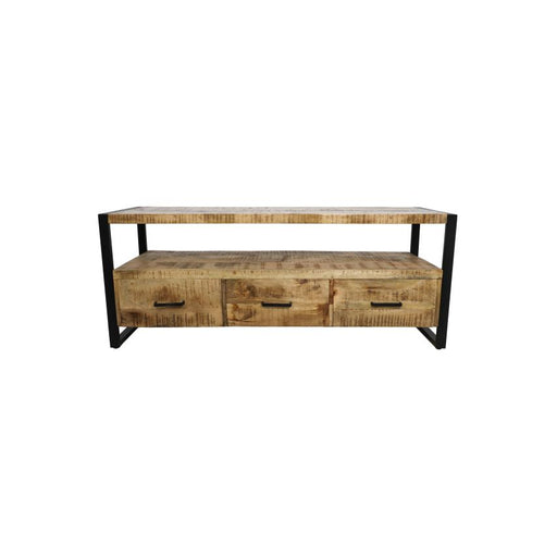 Tv Meubel Havana 3 La-150x45x60-Naturel/Zwart-Mango/Metaal-TV-meubels-HSM Collection