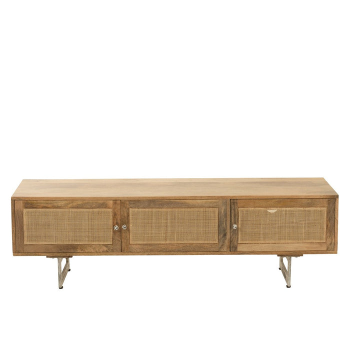 Tv Stand rattan mangohout naturel-TV-meubels-J-Line