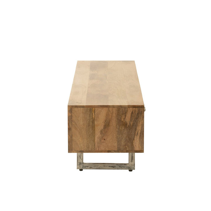 Tv Stand rattan mangohout naturel-TV-meubels-J-Line