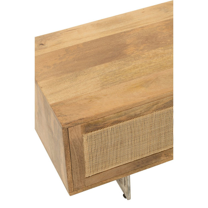 Tv Stand rattan mangohout naturel-TV-meubels-J-Line