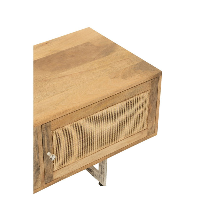 Tv Stand rattan mangohout naturel-TV-meubels-J-Line