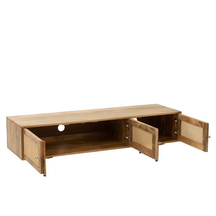 Tv Stand rattan mangohout naturel-TV-meubels-J-Line