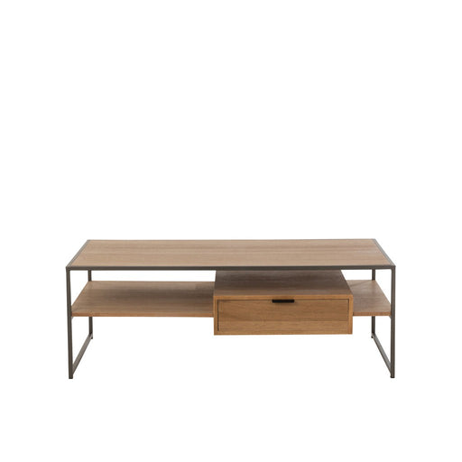 Tv Tafel 1 Lade Hout | Metaal Natuurlijk-TV-meubels-J-Line