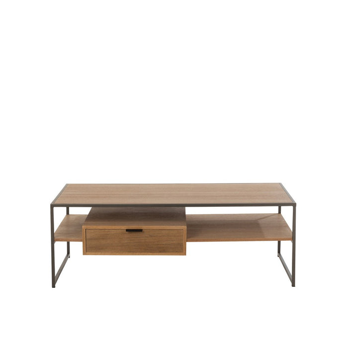 Tv Tafel 1 Lade Hout | Metaal Natuurlijk-TV-meubels-J-Line