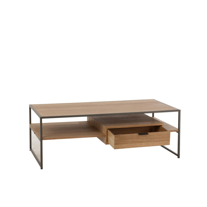 Tv Tafel 1 Lade Hout | Metaal Natuurlijk-TV-meubels-J-Line