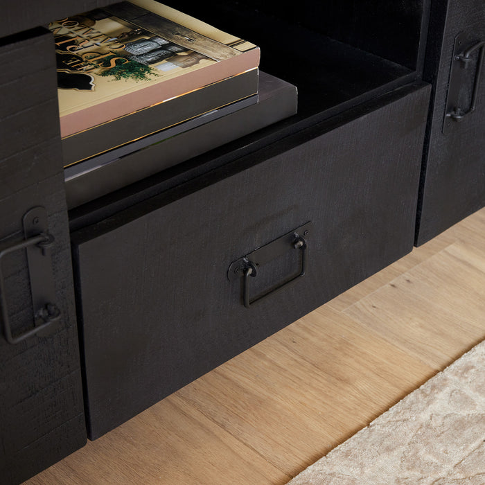Tv meubel Boaz Black 150 cm | Twee deuren en een lade-TV-meubels-Starfurn