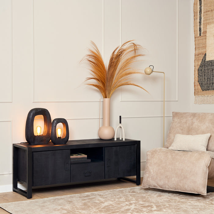 Tv meubel Boaz Black 150 cm | Twee deuren en een lade-TV-meubels-Starfurn