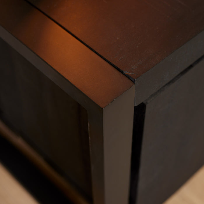 Tv meubel Boaz Black 200 cm | Twee deuren en twee lades-TV-meubels-Starfurn