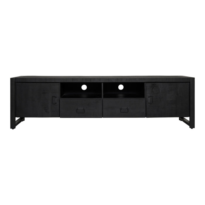 Tv meubel Boaz Black 200 cm | Twee deuren en twee lades-TV-meubels-Starfurn