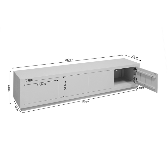Tv meubel Brussel Bruin - 200 cm-TV-meubels-Starfurn