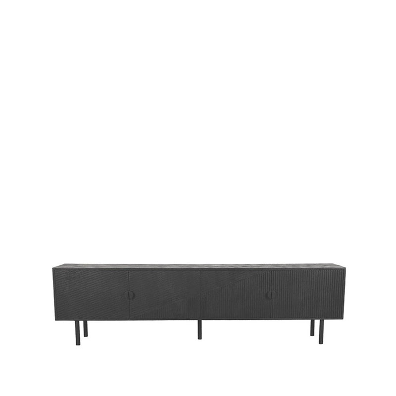 Tv-meubel Cotia Zwart Mangohout - 220x40x60 cm-TV-meubels-LABEL51