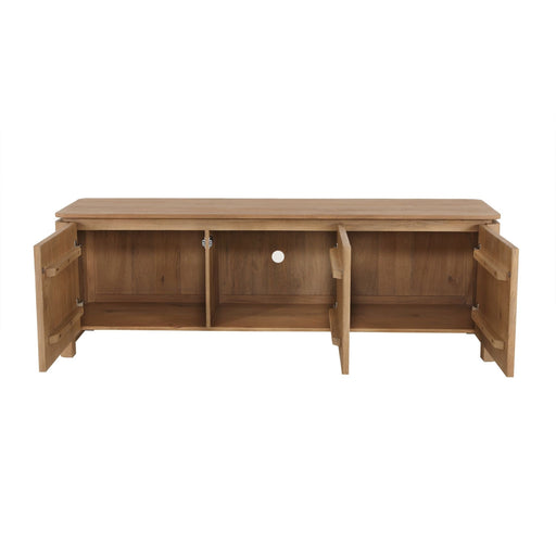 Tv meubel Dallas Naturel Mangohout 165 cm, met geopende deuren
