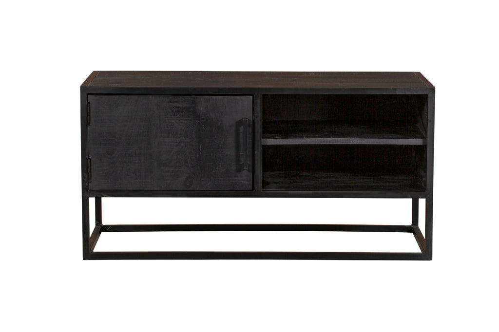 Tv meubel Denver Black 100 cm | Mangohout en staal-TV-meubels-Starfurn