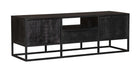 Tv meubel Denver Black 145 cm | Mangohout en staal-TV-meubels-Starfurn