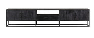 Tv meubel Denver Black 240 cm | Mangohout en staal-TV-meubels-Starfurn