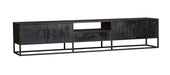 Tv meubel Denver Black 240 cm | Mangohout en staal-TV-meubels-Starfurn