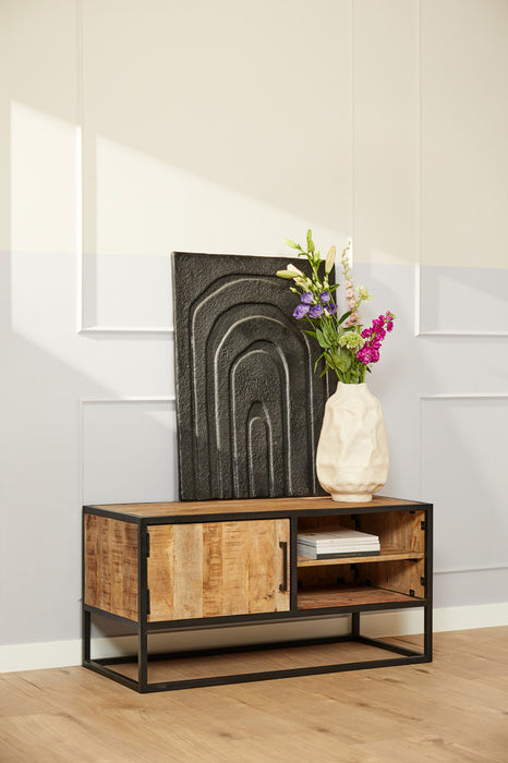 Tv meubel Denver | Mangohout en staal | 100 cm-TV-meubels-Starfurn