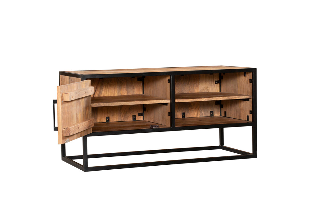 Tv meubel Denver | Mangohout en staal | 100 cm-TV-meubels-Starfurn
