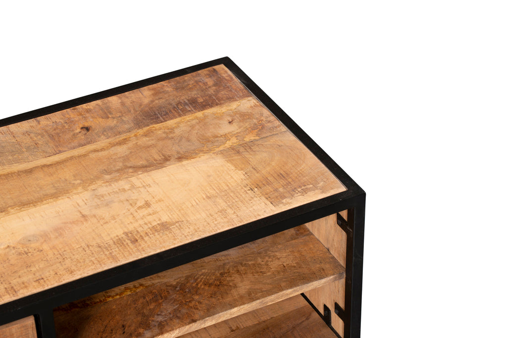 Tv meubel Denver | Mangohout en staal | 100 cm-TV-meubels-Starfurn