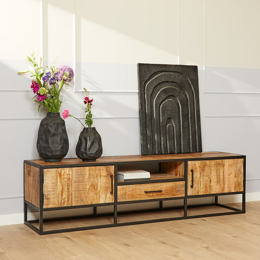 Tv meubel Denver | Mangohout en staal | 180 cm-TV-meubels-Starfurn