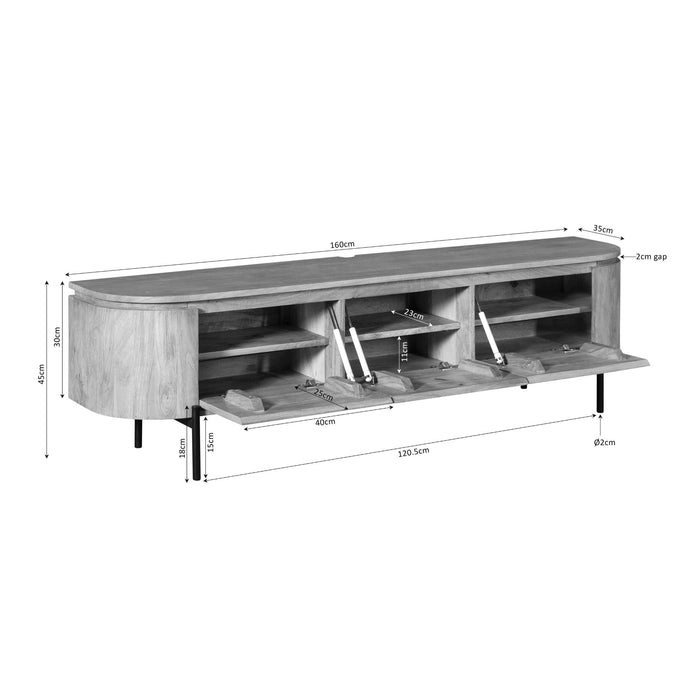 Tv  meubel Excellent Black | 160 cm