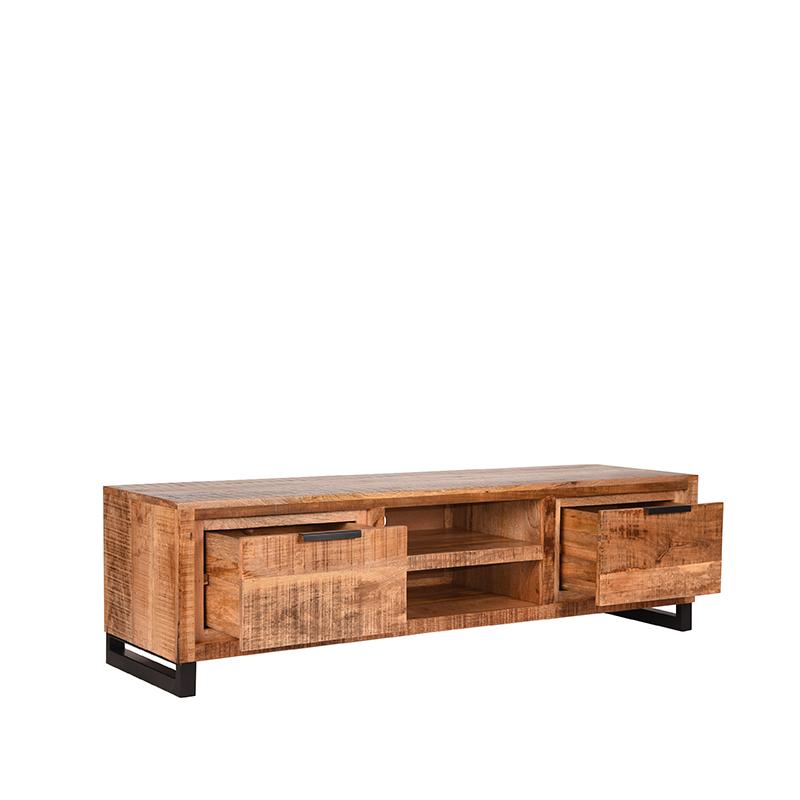 Tv-meubel Glasgow Rough Mangohout - 160x45x45 cm-TV-meubels-LABEL51
